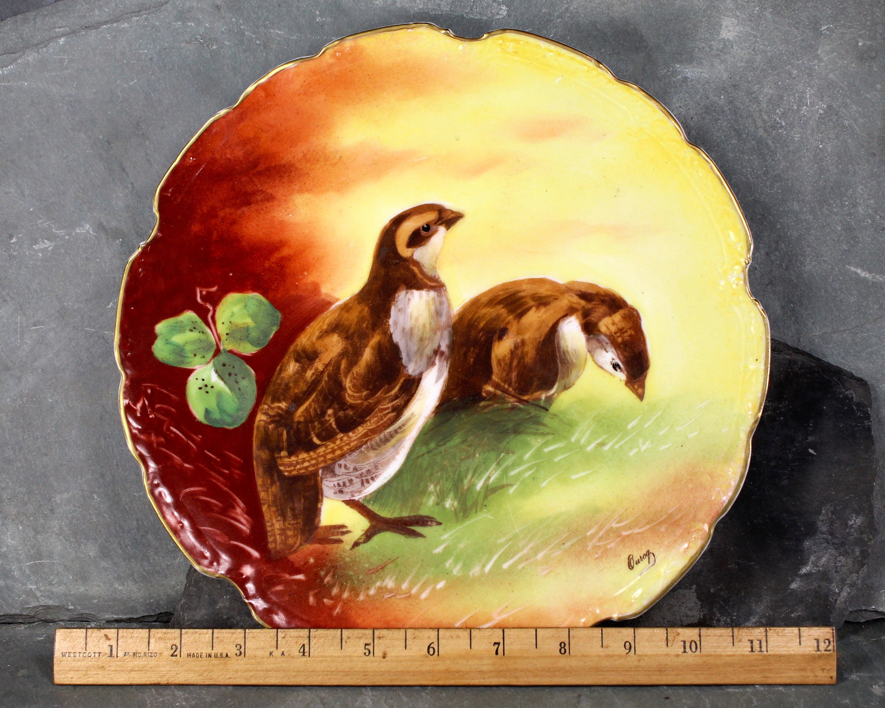 Vintage Limoges Signed and Hand Painted Decorative Plate - L.R.L.