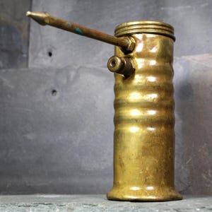Vintage Eagle No 66 Oil Pump | Brass Pump | 5.5&quot; Tall x 2.5&quot; Diameter Oil Can | Vintage Industrial |Bixley Shop