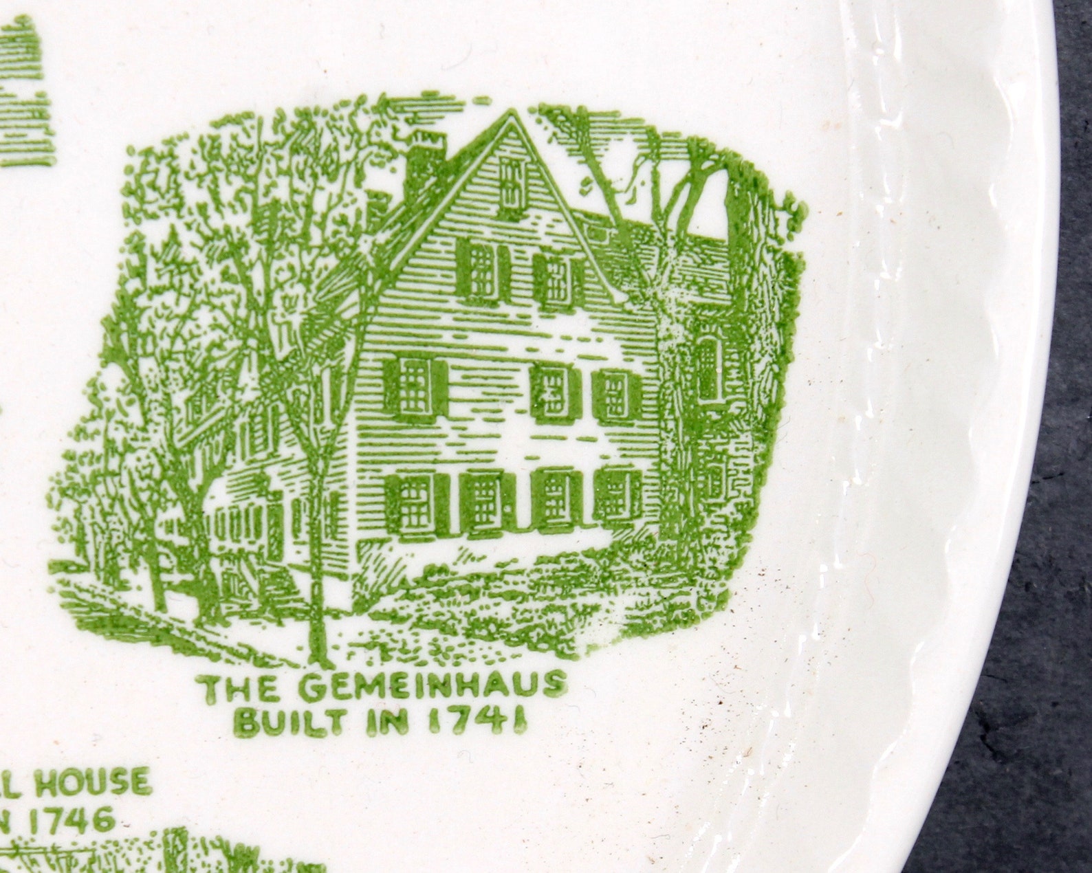 Bethlehem Pennsylvania Souvenir Plate/platter Green & White Etsy