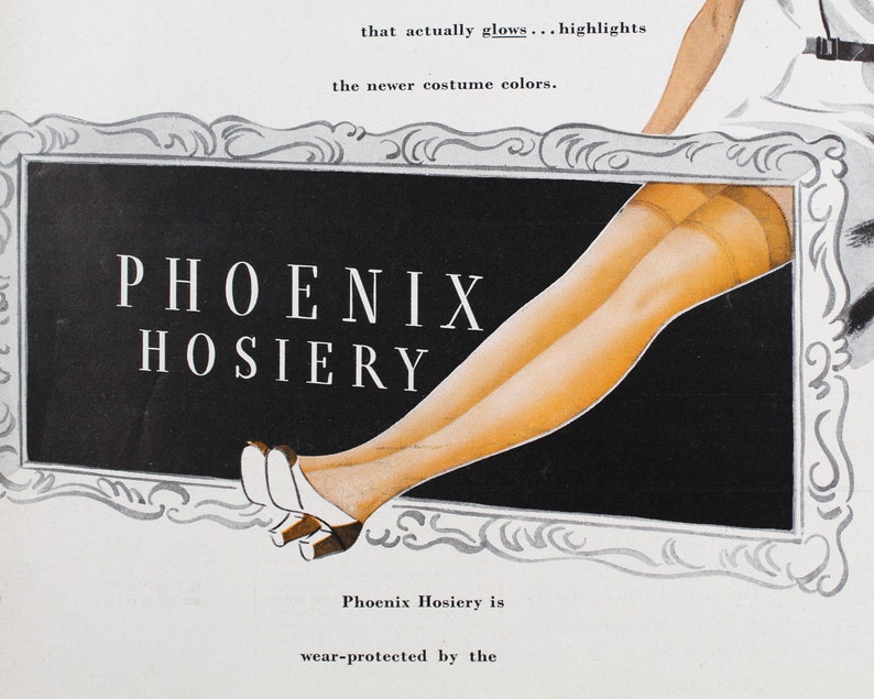 1950s Phoenix Hosiery Advertisement from Milwaukee, WI UNFRAMED Vintage Advertising Page Women's 1950s Fashion Ad Bixley Shop image 5