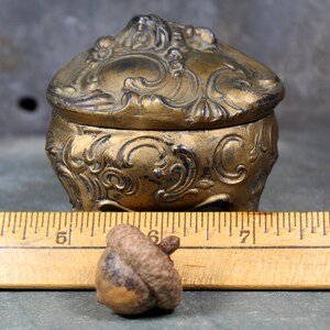 Jennings Brothers Floral Casket Jewelry Box Gold Gilt Footed Art Nouveau Ornate Small Jewelry Box Jennings Brothers 1123 Ring Box image 9