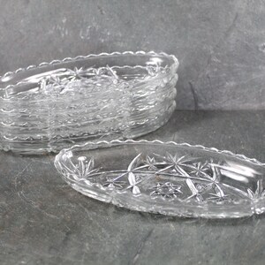 Anchor Hocking Clear Boat Glass Dish Candy/Relish Oblong Dish or Trinket Dish Pressed Glass Starburst Pattern Bixley Shop image 7