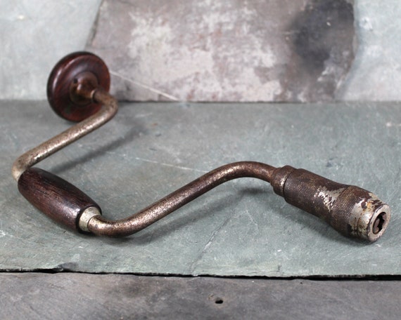 Antique Brace Drill Wood Handled Hand 
