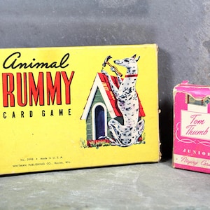 Three Decks of Vintage Cards | Tom Thumb Junior Playing Cards | Animal Rummy Card Game | Snap Card Game (Missing 2 Cards) | Bixley Shop