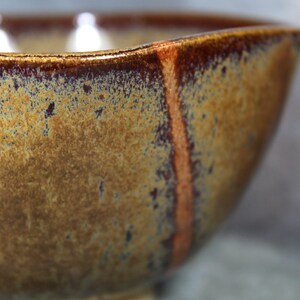 Studio Pottery Soup Bowl 5 1/4 New England Pottery Trinket Bowl Art Pottery Brown and Rust Colored Stoneware Bowl Bixley Shop image 4