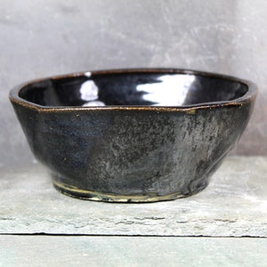 Studio Pottery Trinket Bowl 5 New England Pottery Trinket Bowl Art Pottery Black Colored Stoneware Bowl Bixley Shop image 1