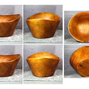 Vintage Mid-Century Carved Wooden Bowl David Auld Style Small Wooden Bowl Scandinavian Style Solid Wooden Bowl Bixley Shop image 7