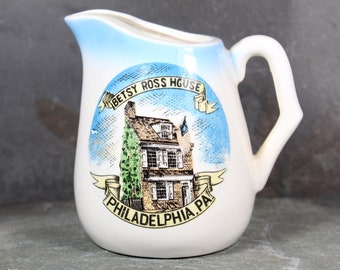 Vintage Betsy Ross House Souvenir Ceramic Creamer | Vintage Philadelphia Pennsylvania Souvenir | Revolutionary War Landmark | Bixley Shop