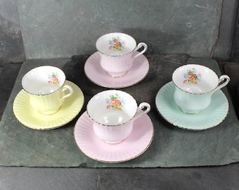 Paragon Pastel Tea Cup & Saucer | Your Choice of Color | English Bone China Tea Cup | Pastel and Floral | Bixley Shop