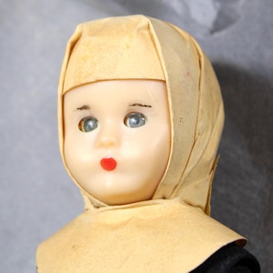 Vintage Sleepy Eyed Nun Doll | Blue Eyed Nun With Chiffon Habit | Bixley Shop