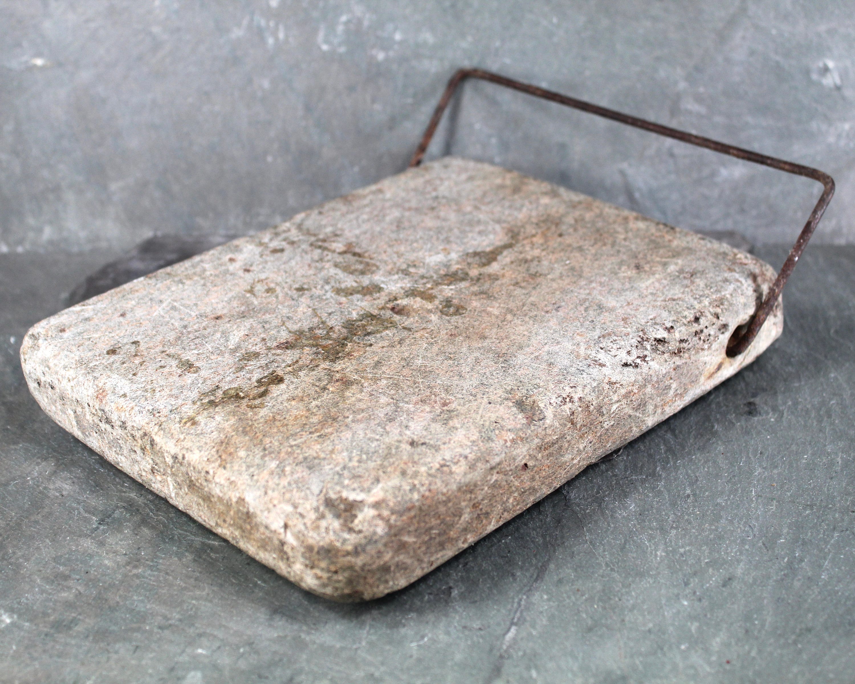 old antique soapstone block foot warmer for sleigh or buggy