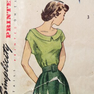 1949 Simplicity 2799 Blouse Pattern Size 12, Bust 30 Cut, Complete Pattern Bixley Shop image 4