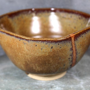 Studio Pottery Soup Bowl 5 1/4 New England Pottery Trinket Bowl Art Pottery Brown and Rust Colored Stoneware Bowl Bixley Shop image 3