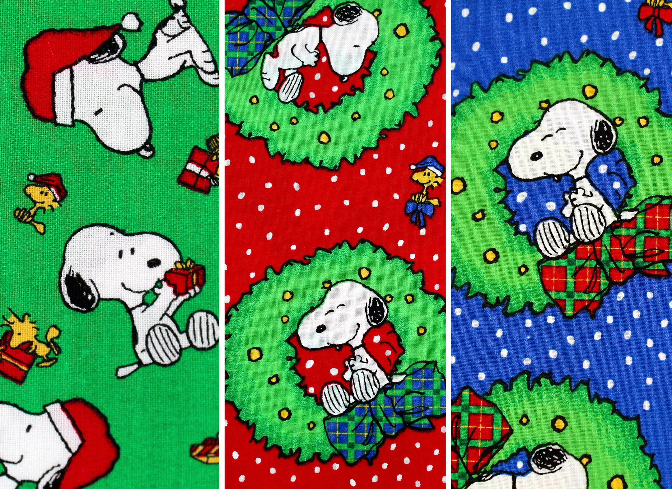 SNOOPY CHRISTMAS! 3 Yards of Snoopy Christmas Cotton Fabric