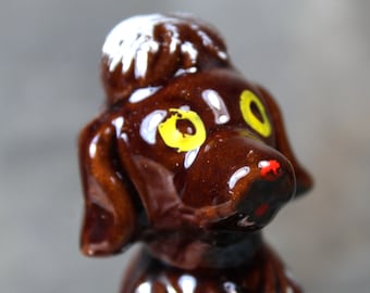 FOR POODLE LOVERS! | Vintage Hand Painted Ceramic Brown Poodle | Dog Lovers | Hand Painted Ceramic Poodle | Bixley Shop