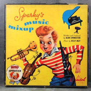 Set of 4 Vintage 45s | Sparky&#39;s Music Mixup 45s |  | Bozo Approved | Children&#39;s 45s | Capitol Records | Bixley Shop