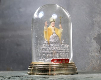 Vintage Roma Souvenir Snow Globe | Pope and St Peter's Snow Globe | Vintage Rome Snowglobe | Italian Snow Globe | Bixley Shop