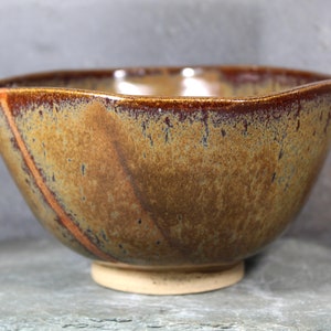 Studio Pottery Soup Bowl 5 1/4 New England Pottery Trinket Bowl Art Pottery Brown and Rust Colored Stoneware Bowl Bixley Shop image 5