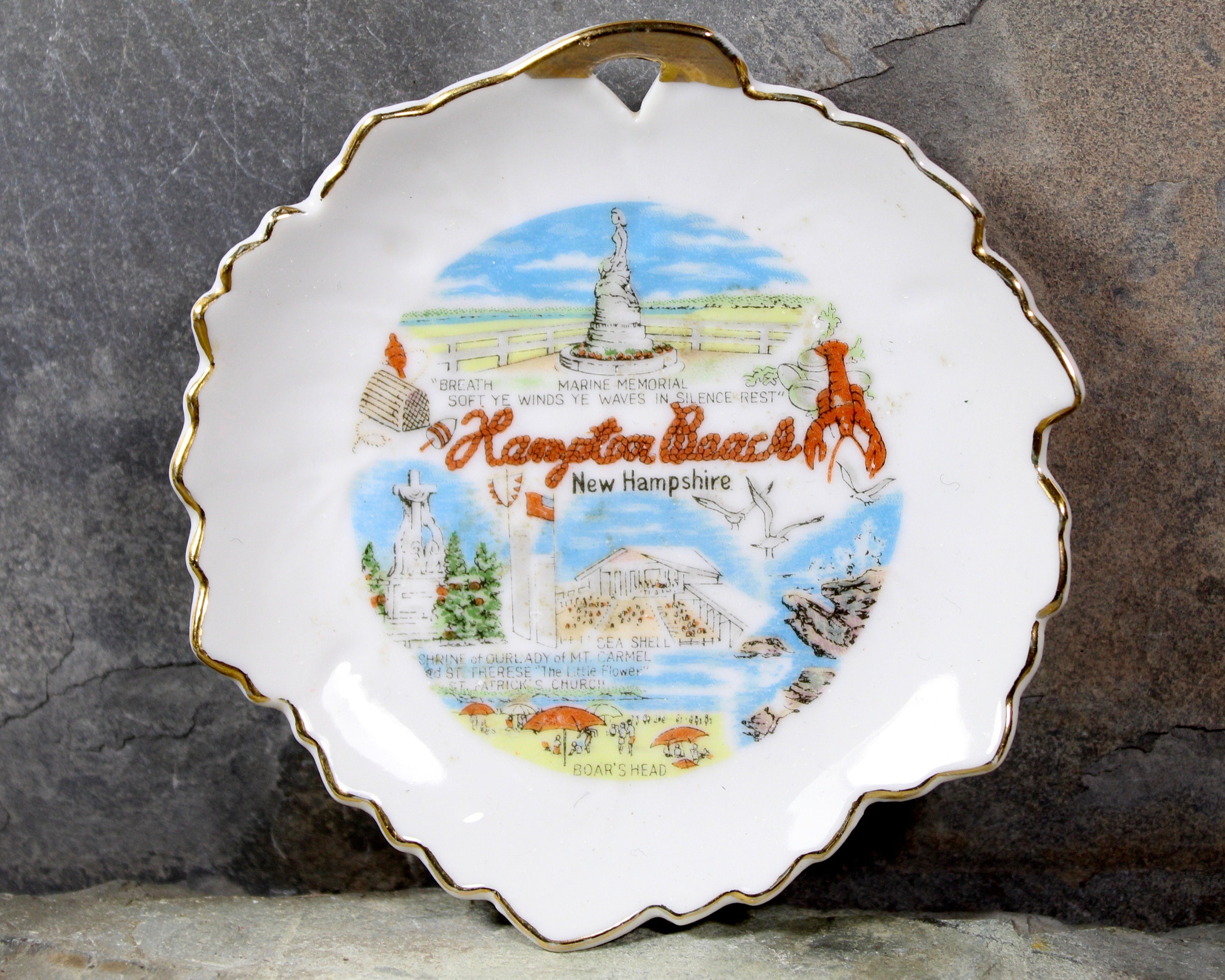 Vintage New Hampshire Souvenir Trinket Dish FullColor New Etsy