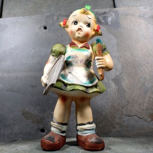 Vintage Artist 8 Ceramic Figure by Chase, circa 1950s Made in Japan Girl on Her Way to Art Class Bixley Shop image 10