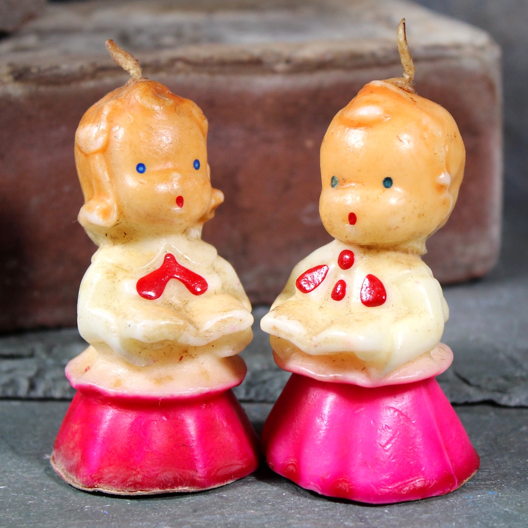 Vintage GURLEY Carolers Candles 3 Boy & Girl Carolers Etsy