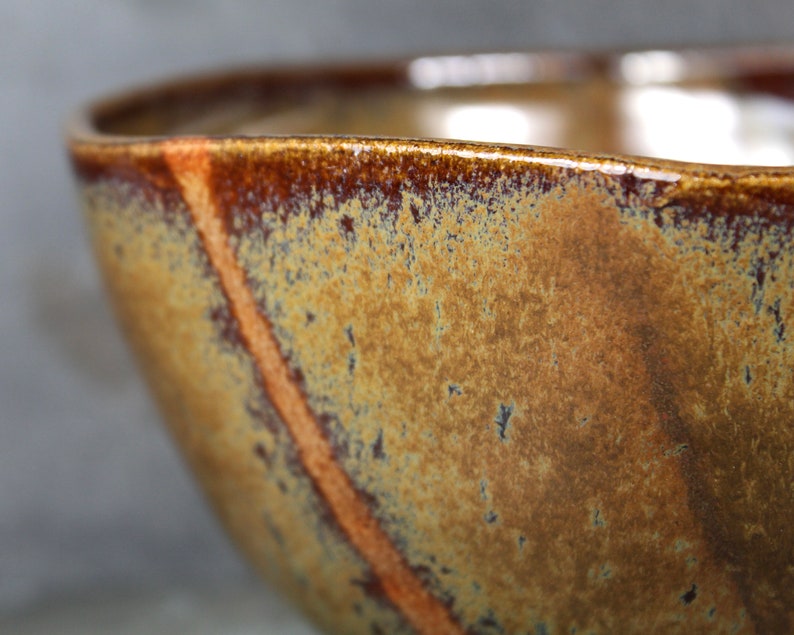 Studio Pottery Soup Bowl 5 1/4 New England Pottery Trinket Bowl Art Pottery Brown and Rust Colored Stoneware Bowl Bixley Shop image 6