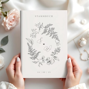 Stammbuch der Familie | Pure Botanical | Stammbuch zur Hochzeit, personalisiert | Hardcover mit Register | A4 oder klassisches Format