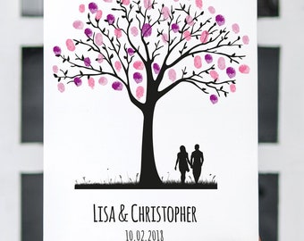 Guestbook Wedding Wedding Tree Classic Canvas Premium Paper Fingerprint Tree Finishing Refined Personalized