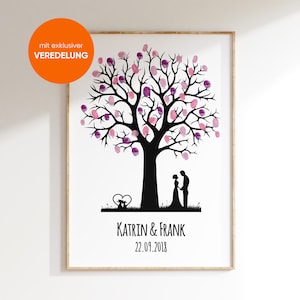 Guest book wedding Weddingtree canvas arbre à empreinte mariage premium paper fingerprint tree gift finishing wedding tree