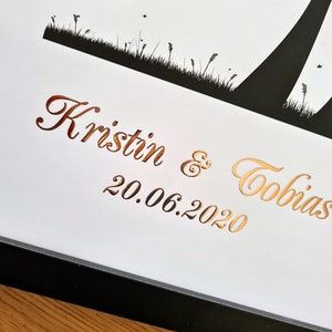 Gästebuch Hochzeit Wedding Tree Balloon Ballon Leinwand Premium-Papier Fingerabdruck Geschenk Feier weddingtree Personalisiert Veredelt Bild 5