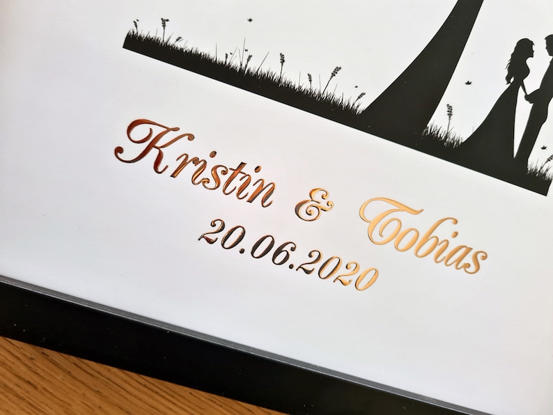 Gästebuch Hochzeit Wedding Tree Balloon Ballon Leinwand Premium-Papier Fingerabdruck Geschenk Feier weddingtree Personalisiert Veredelt Bild 5