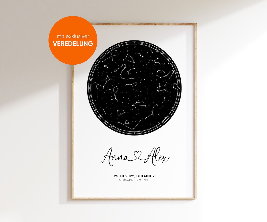 Custom Star Map, Night Sky Print, Star Map, Constellation Poster - Etsy
