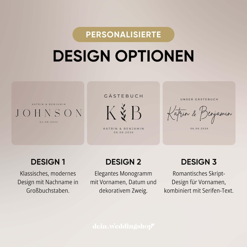 Personalized wedding guest book with your desired text | 100 pages | Premium linen | 5 colors | DIN A4 | Hardcover | For every occasion image 6