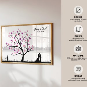 Guestbook Wedding Wedding Tree Weddingtree arbre à empreinte mariage Leverkusen canvas premium paper, fingerprint gift image 2