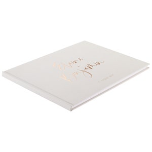 Livre d'or mariage de luxe PERSONNALISÉ noble Or Rose Or Argent Cuivre beige avec des questions ou des pages blanches A4 image 2