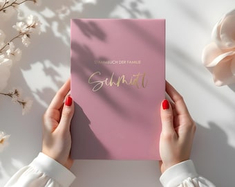 Family Register - Deluxe Old Rose with Gold Finish - Hardcover with Ring Mechanism including Index (15 x 22 cm and A4)