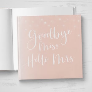 Tot ziens mevrouw Hallo mevrouw gastenboek JGA vrijgezellenfeest blanco witte pagina's fotoboek roze lichten afbeelding 1