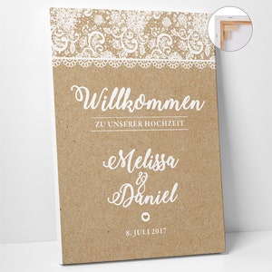 Hochzeit Willkommens-Schild Vintage Spitzen Bild 1