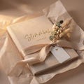 Family Register in Velvet Velour Beige – Civil Ceremony Wedding Register incl. Insert | A4, Classic, Gold Embossing | Covers optional product logo