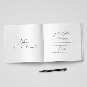 Gästebuch Hochzeit mit und ohne Fragen weiße Seiten blanko fotobuch edel romantisch gold roségold silber kupfer veredelung personalisiert Bild 4