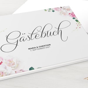Libro degli ospiti per matrimonio con e senza domande pagine bianche libro fotografico vuoto nobile romantico Vintage Wild Rose nomi personalizzati data