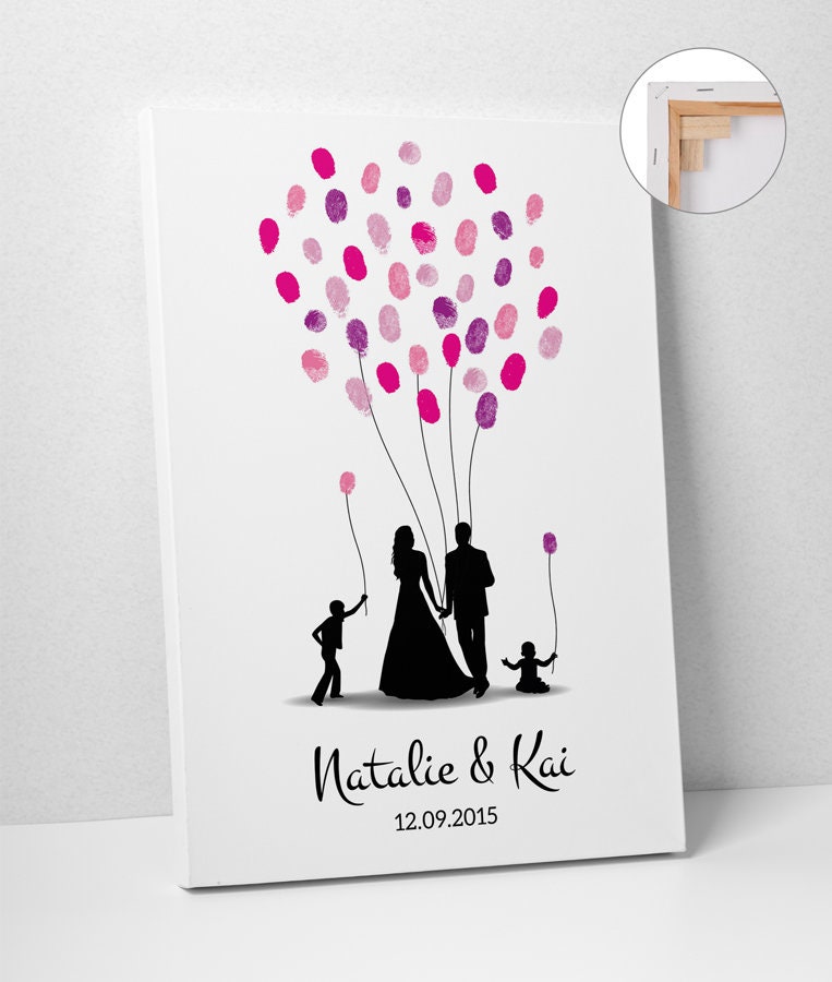 Wedding Tree Fingerprint auf Leinwand oder Premium-Papier ...