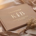 Personalized guest book with names | Linen hardcover DIN A4 | 100 pages | Wedding, christening, birthday, communion | Gift idea product logo