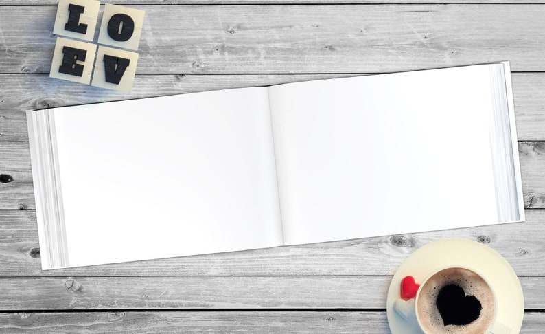 Guestbook wedding with and without questions white pages blank photo book romantic photo couple Flower Love