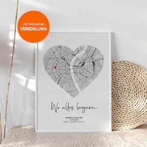 Regalo di nozze personalizzato - Regalo di nozze fidanzamento anniversario di matrimonio - Dove tutto ebbe inizio coordinate immagine cuore