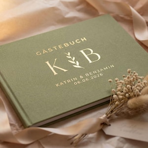 Gästebuch Hochzeit personalisiert mit Wunschtext | 100 Seiten |  | Premium Leinen | 5 Farben |  DIN A4 | Hardcover | für jeden Anlass