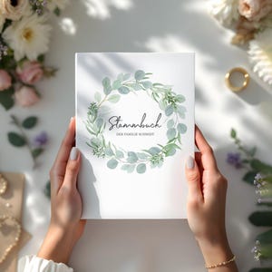 Familieregister | Eucalyptus Groene Liefde | Hardcover met ringmechaniek, inclusief index | gepersonaliseerde naam datum | Groen Groen