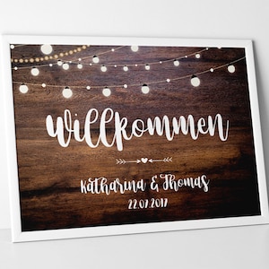 Wedding Welcome Sign Vintage Wooden Welcome image 1