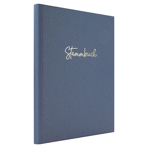 Familieboek - Premium linnen blauw maritiem met gouden afwerking - Hardcover met ringmechaniek, inclusief index (15 x 22 cm, klassiek)
