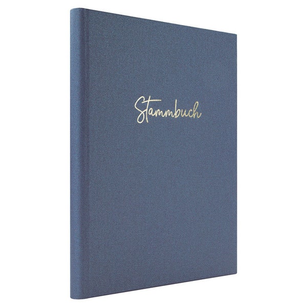 Stammbuch der Familie - Premium Leinen Blau Maritim mit Gold Veredelung - Hardcover mit Ringmechanik, inkl Register (15x22 cm, klassisch)